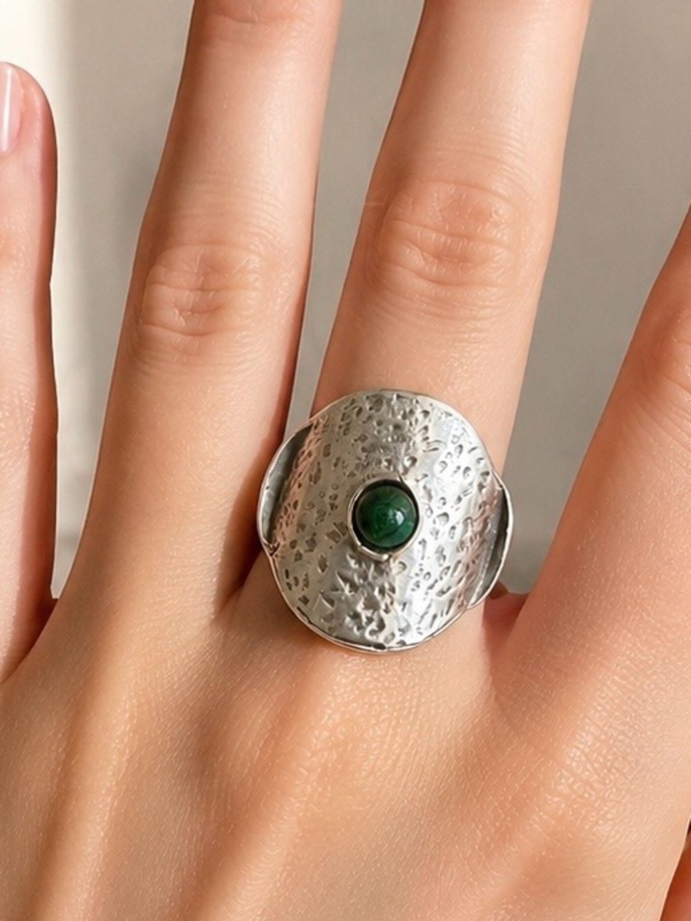 Israel Ring Sterling Silver Sandcast Vintage Very Unusual RARE